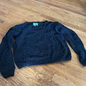 the knotty ones black bobble sweater